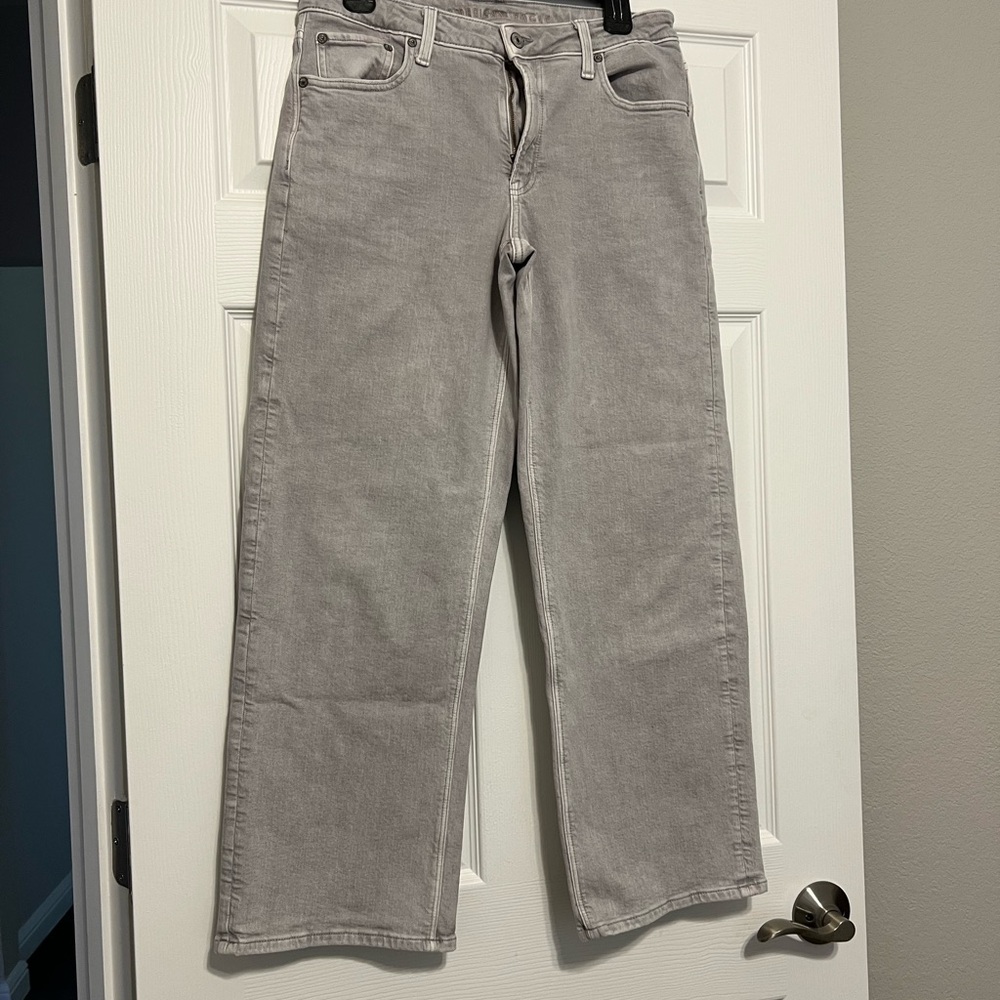 American Eagle Stovepipe Wide leg Gray Jeans